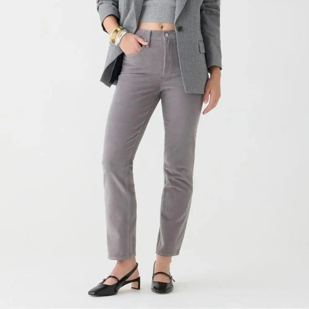 J. Crew 2023 Straight Leg Grey Corduroy Pants Women’s Plus Size 35 Cotton Blend